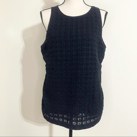 Lauren Ralph Lauren Tops - Lauren Ralph Lauren Black Eyelet Textured Tank